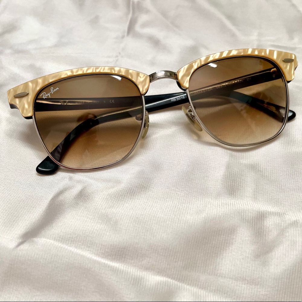 Authentic Ray Ban Club Master Sunglasses Pearl